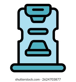 Brustxray-Symbol. Umriss Brust-Röntgenbild, Vektorsymbol für Webdesign, einzeln auf weißem Hintergrund, Farbe flach
