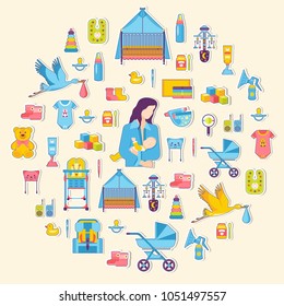 Breastfeeding art icon. Breastfeeding classic background. Breastfeeding illustration concept. 