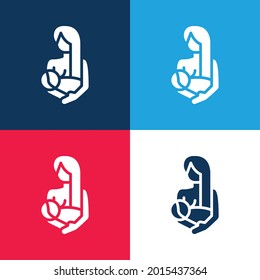 Breastfeeding blue and red four color minimal icon set
