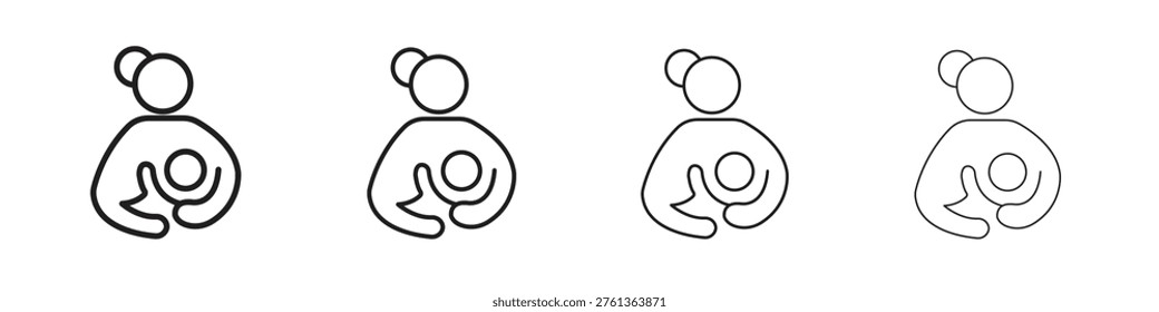 Breastfeeding icon. editable stroke icon for graphic project