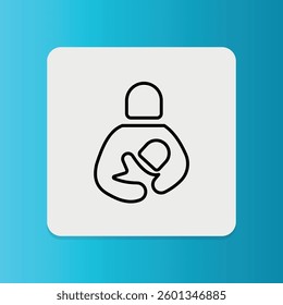 Breastfeeding icon. Editable stroke. Vector illustration