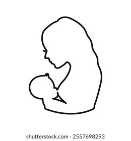 Breastfeeding icon Isolated flat vector in outline