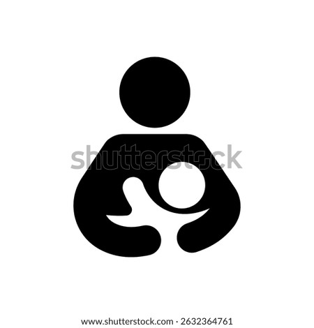 Breastfeeding icon set. Breastfeeding Friendly label. Baby care symbol. Mother and baby icons. Breastfeeding logo, badge, symbol, black, line, flat vector, isolated illustration.