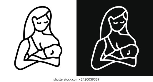 Breastfeeding icon set. Vector illustration