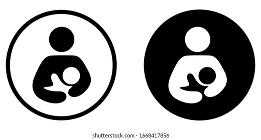 breastfeeding icon silhouette on white background