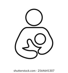 Breastfeeding icon Simple thin line flat symbol