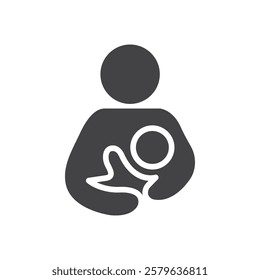 Breastfeeding icon Simple thin line flat symbol