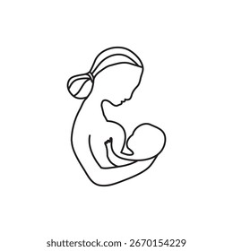Breastfeeding icon simple vector isolated symbol vector linear illustration for web and app..eps