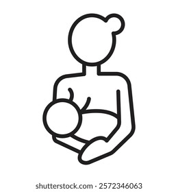 Breastfeeding icon Vector flat thin line illustration
