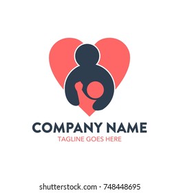 breastfeeding illustration logo. editable. vector