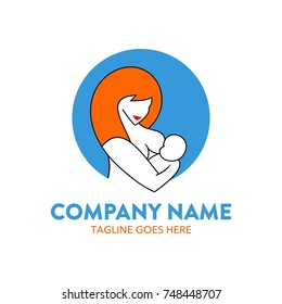 breastfeeding illustration logo. editable. vector