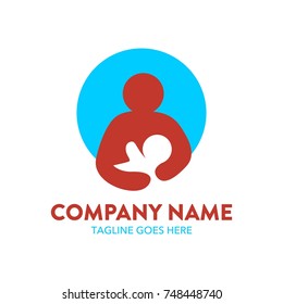 breastfeeding illustration logo. editable. vector