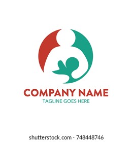 breastfeeding illustration logo. editable. vector