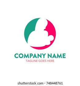 breastfeeding illustration logo. editable. vector