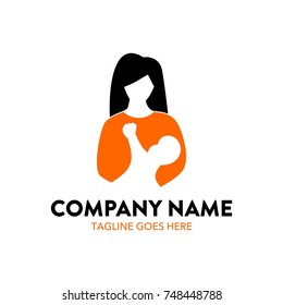 breastfeeding illustration logo. editable. vector