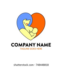 breastfeeding illustration logo. editable. vector
