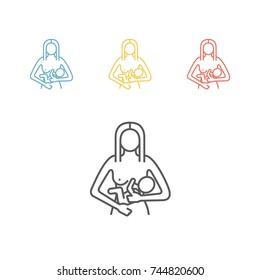 Breastfeeding line icon. Vector illustration for websites, magazines, brochures
