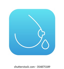 Icono de línea de lactancia materna para web, móvil e infografía. Icono de blanco vector en el cuadrado de gradiente azul con esquinas redondeadas aisladas en fondo blanco.