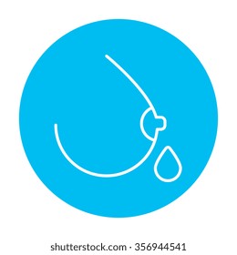 Stillen Linie Symbol für Web, Mobile und Infografiken. Vektorweißes Symbol auf hellblauem Kreis, einzeln auf weißem Hintergrund.