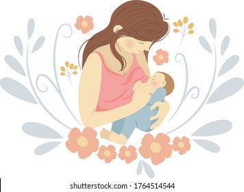 breastfeeding mother and baby perfect for maternal business.
