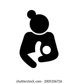 breastfeeding mother icon illustration flat style