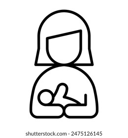 Breastfeeding, mother icon in thin line style Vector illustration graphic design