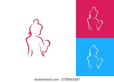 amamentação logotipo mãe em estilo de design de modelo de vetor