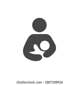 Breastfeeding Nursing Icon Black and White Vector Graphic