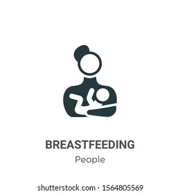 Breastfeeding vector icon on white background. Flat vector breastfeeding icon symbol sign from modern people collection for mobile concept and web apps design.