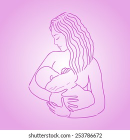 lactancia materna - ilustración vectorial