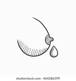 Icono de boceto vectorial de lactancia aislado en segundo plano. Icono de amamantamiento hecho a mano. Icono de boceto de lactancia para infografía, sitio web o aplicación.