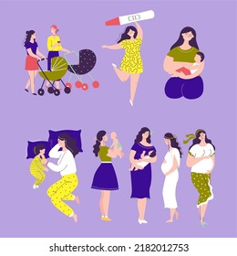 Breastfeeding Week Day Illustration Vector Graphics Of Mother is Breastfeeding Her Child Good For