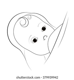 Breastfeeding woman with baby symbol - Shutterstock ID 379939942