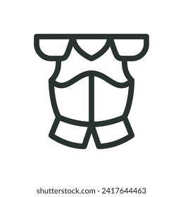 Breastplate isolated icon, medieval heavy armor vector symbol with editable stroke