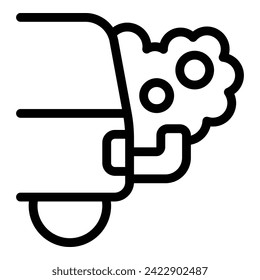 Breath car fumes icon outline vector. Air auto speed car. Emission pollution