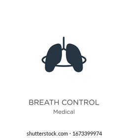 Vector de icono de control de respiración. Icono moderno de control del aliento plano de la colección médica aislado en fondo blanco. La ilustración vectorial se puede utilizar para diseño gráfico web y móvil, logotipo, eps10