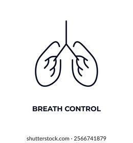 breath control outline icon. Linear vector from medical concept. Thin line breath control icon isolated on white background