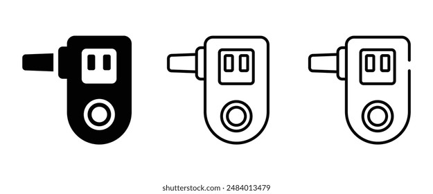 Breath control vector icons set. Breathalyzer vector icons