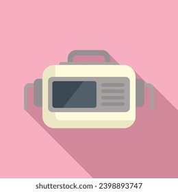 Breath defibrillator icon flat vector. Cardiac patient attack. Care massage