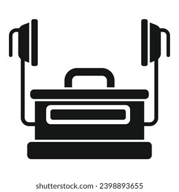 Breath defibrillator icon simple vector. Cardiac patient attack. Care massage