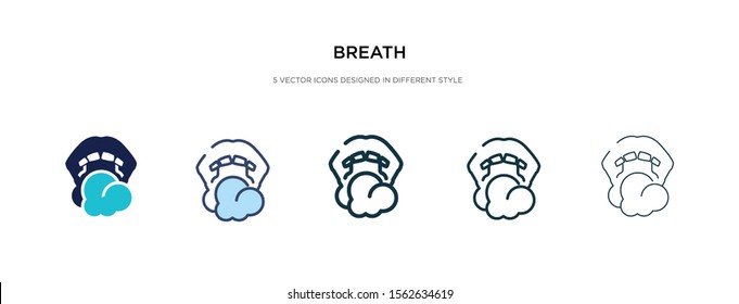 breath icon in different style vector illustration. two colored and black breath vector icons designed in filled, outline, line and stroke style can be used for web, mobile, ui
