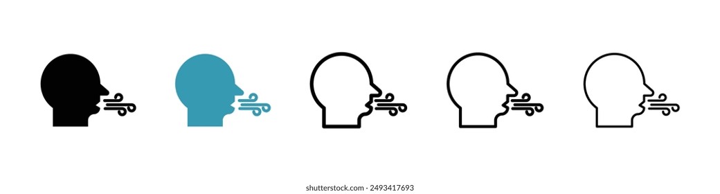 Paquete de iconos de aliento. estilo de línea EPS 10
