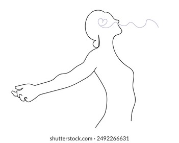 Breath icon, sense smell, odour scent, thin line web symbol on white background editable stroke vector illustration.