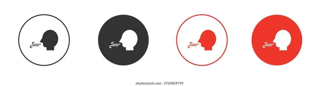 Símbolo de icono de aliento. Diseño simple y plano para Web o App móvil. Logotipo de Ilustración vectorial mínima.