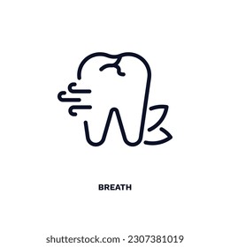 breath icon. Thin line breath icon from dental health collection. Editable breath symbol can be used web and mobile