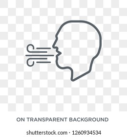 Breath icon. Trendy flat vector Breath icon on transparent background from Dentist collection. High quality filled Breath symbol use for web and mobile