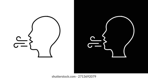 Breath icon vector logo outline. thin line symbols