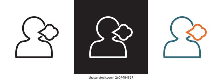 Breath  icon. Vector  for websites, mobile interfaces, presentations,  banner, visual branding etc. Vector illustration. isolated on white and black background. EPS 10