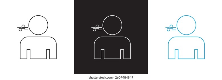 Breath  icon. Vector  for websites, mobile interfaces, presentations,  banner, visual branding etc. Vector illustration. isolated on white and black background. EPS 10