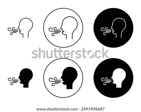 Breath liner vector icon set